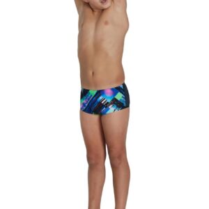 Speedo Boy's Glitchzone 13cm Brief - Black/ Red/ Green/ Adriatic-0