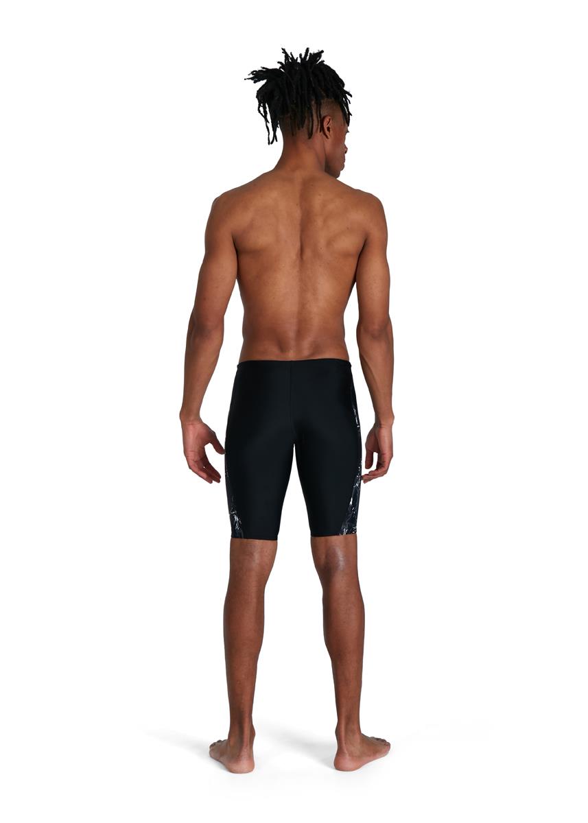 Speedo Allover V-Cut Jammer - Black/ USA Charcoal/ White-brand