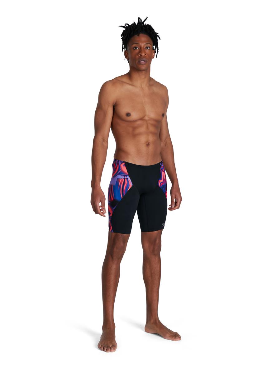 Speedo Allover Digital V-Cut Jammer - Black/ Red/ Blue/ Ultraviolet-0