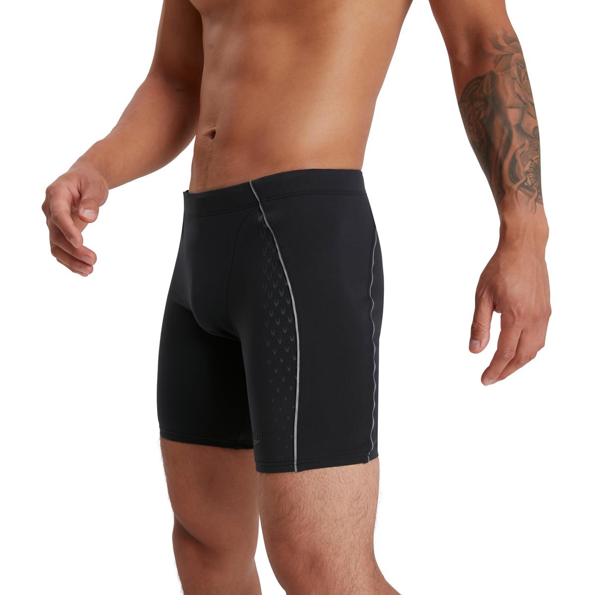 Speedo Men's ECO END+ Splice Jammer - Black/ Blue Flame/ USA Charcoal-566941