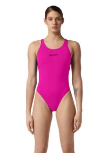 Akron Women's Babbitt Evo 3 Colour Swimsuit - Deejay Pink/Black/Comedy Green