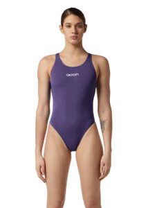 Akron Women's Babbitt Evo Swimsuit - Purple/Comedy Green