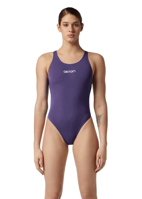 Akron Women's Babbitt Evo Swimsuit - Purple/Comedy Green-0