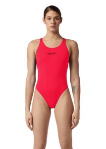 Akron Women's Babbitt Evo 3 Colour Swimsuit - Sport Red/Harward Blue/Buttercup Gold