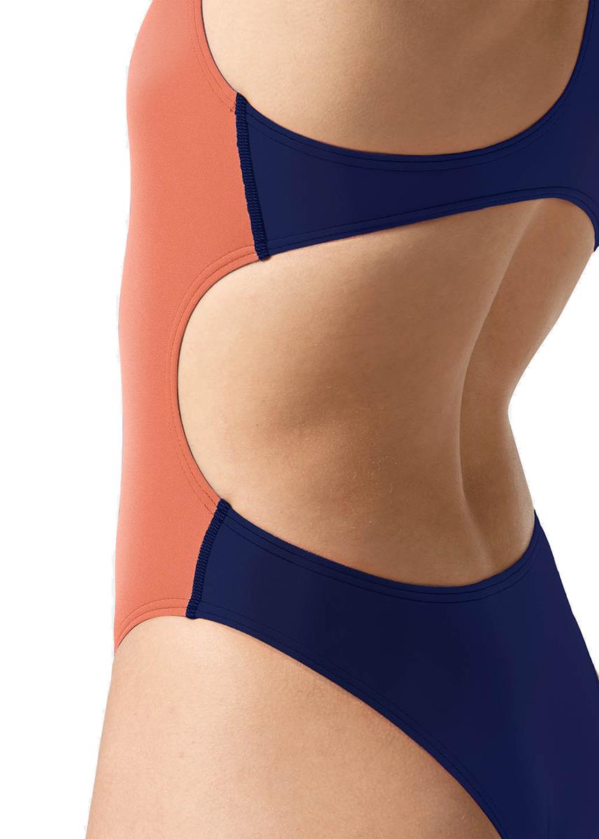 Akron Women's Babbitt Evo Swimsuit - Orange/Navy Blue-566546
