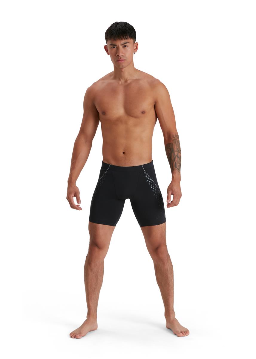 Speedo Men's ECO END+ Splice Jammer - Black/ Blue Flame/ USA Charcoal-566939