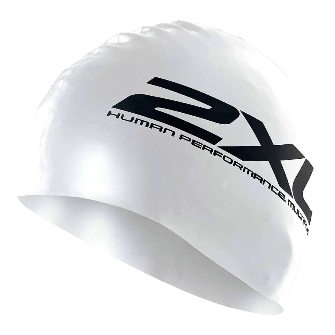 2XU Silicone Swim Cap - White-0