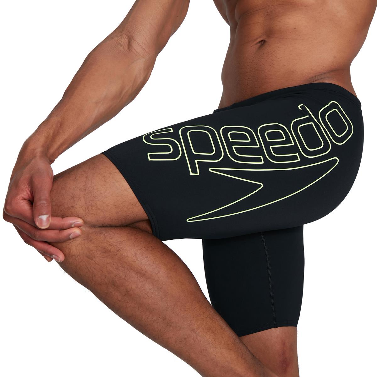 Speedo Boom Logo Placement Jammer - Black/ Bright Zest-566918