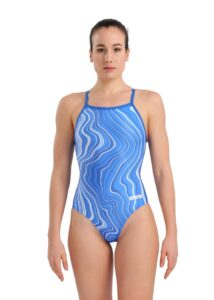 Arena Marbled Lightdrop Back Swimsuit - Royal/Multi