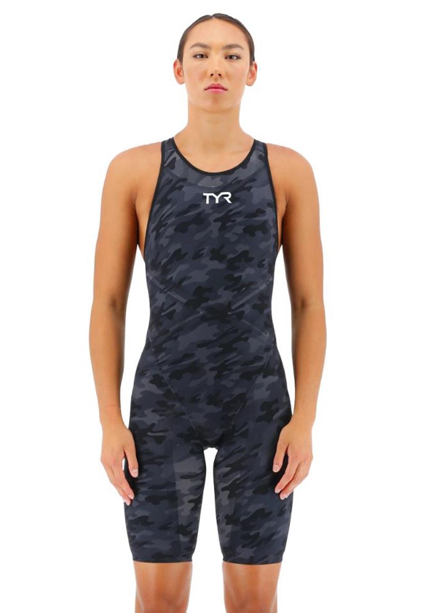 TYR Venzo Camo Open Back Kneeskin - Black-0