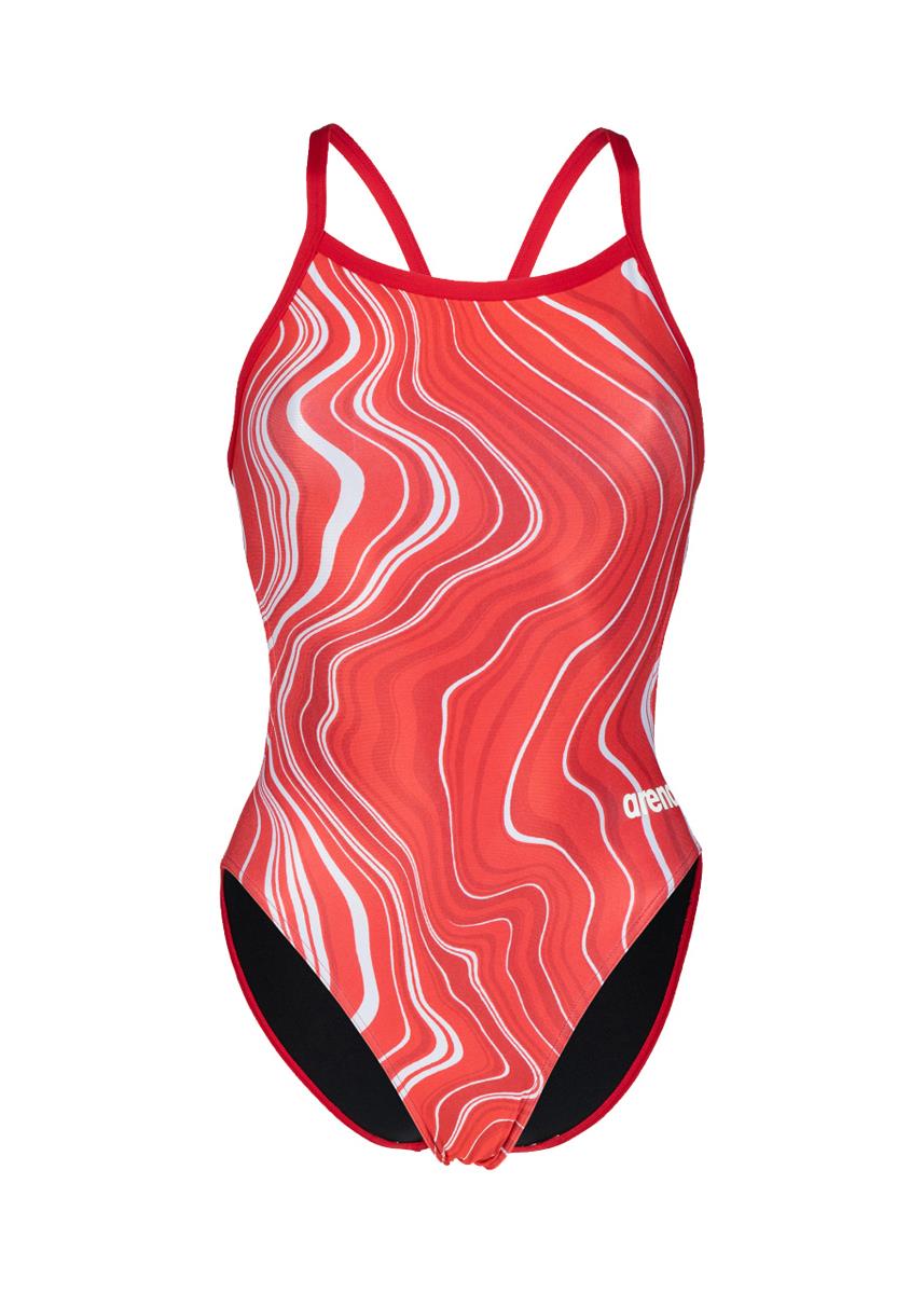 Arena Marbled Challenge Back Swimsuit - Red/Multi-568471