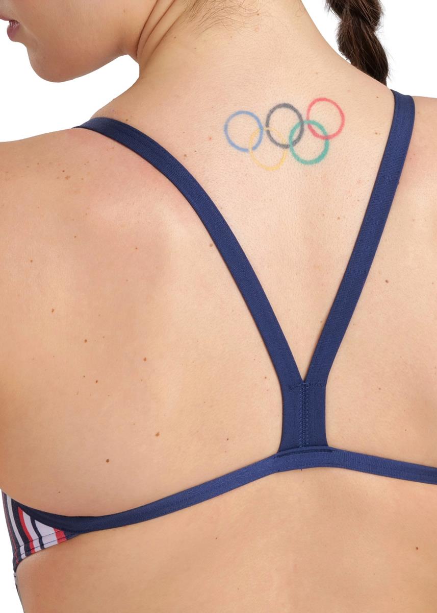 Arena Marbled Challenge Back Swimsuit - Navy/Red/Multi-568433