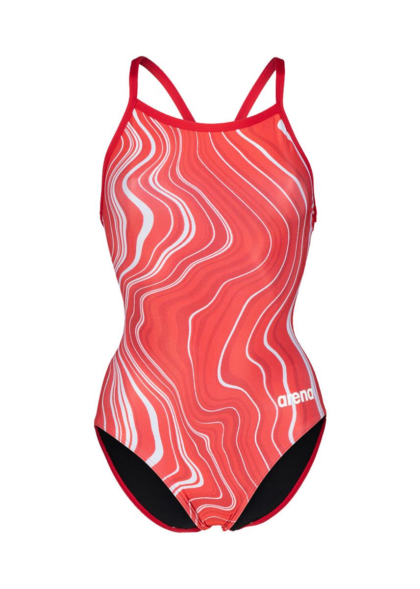 Arena Marbled Lightdrop Back Swimsuit - Red/Multi-568482