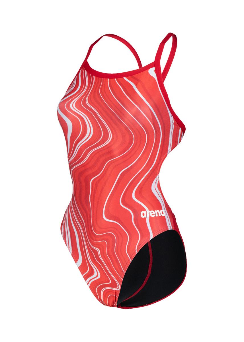 Arena Marbled Challenge Back Swimsuit - Red/Multi-568475