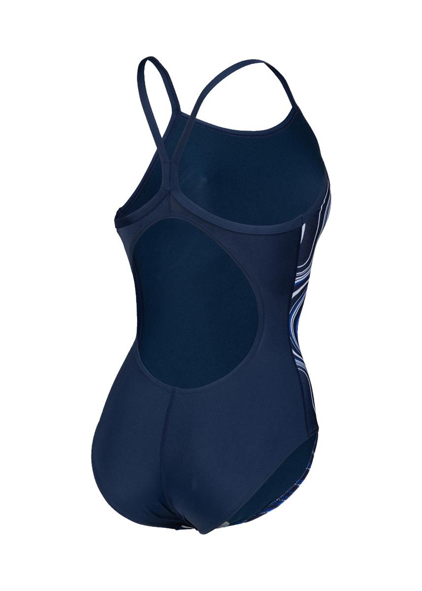 Arena Womens Marbled Lightdrop Back Swimsuit - Navy/Multi-568280