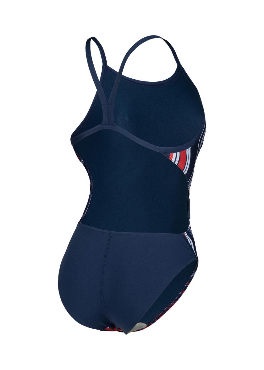 Arena Marbled Challenge Back Swimsuit - Navy/Red/Multi-568451