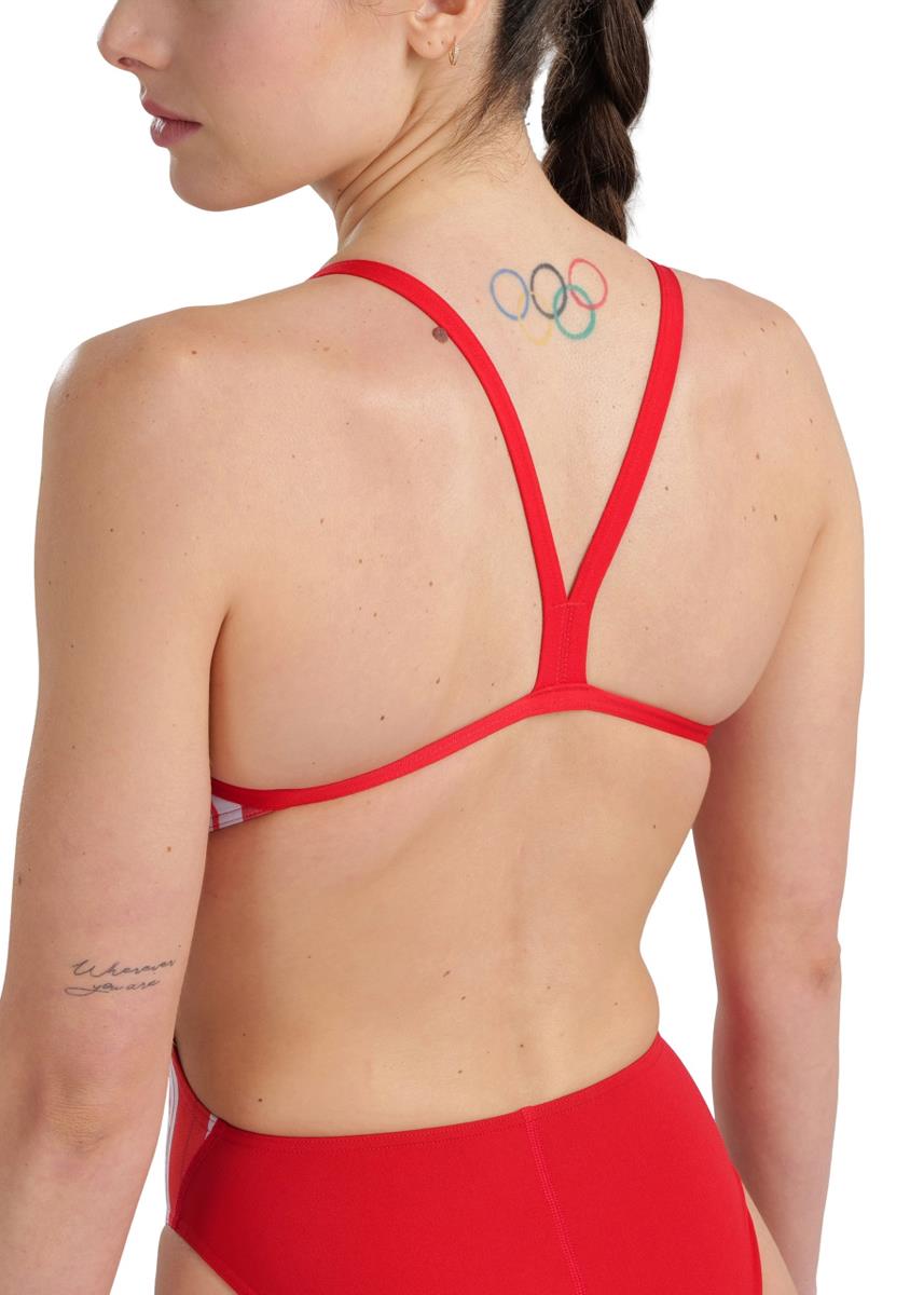 Arena Marbled Challenge Back Swimsuit - Red/Multi-568457