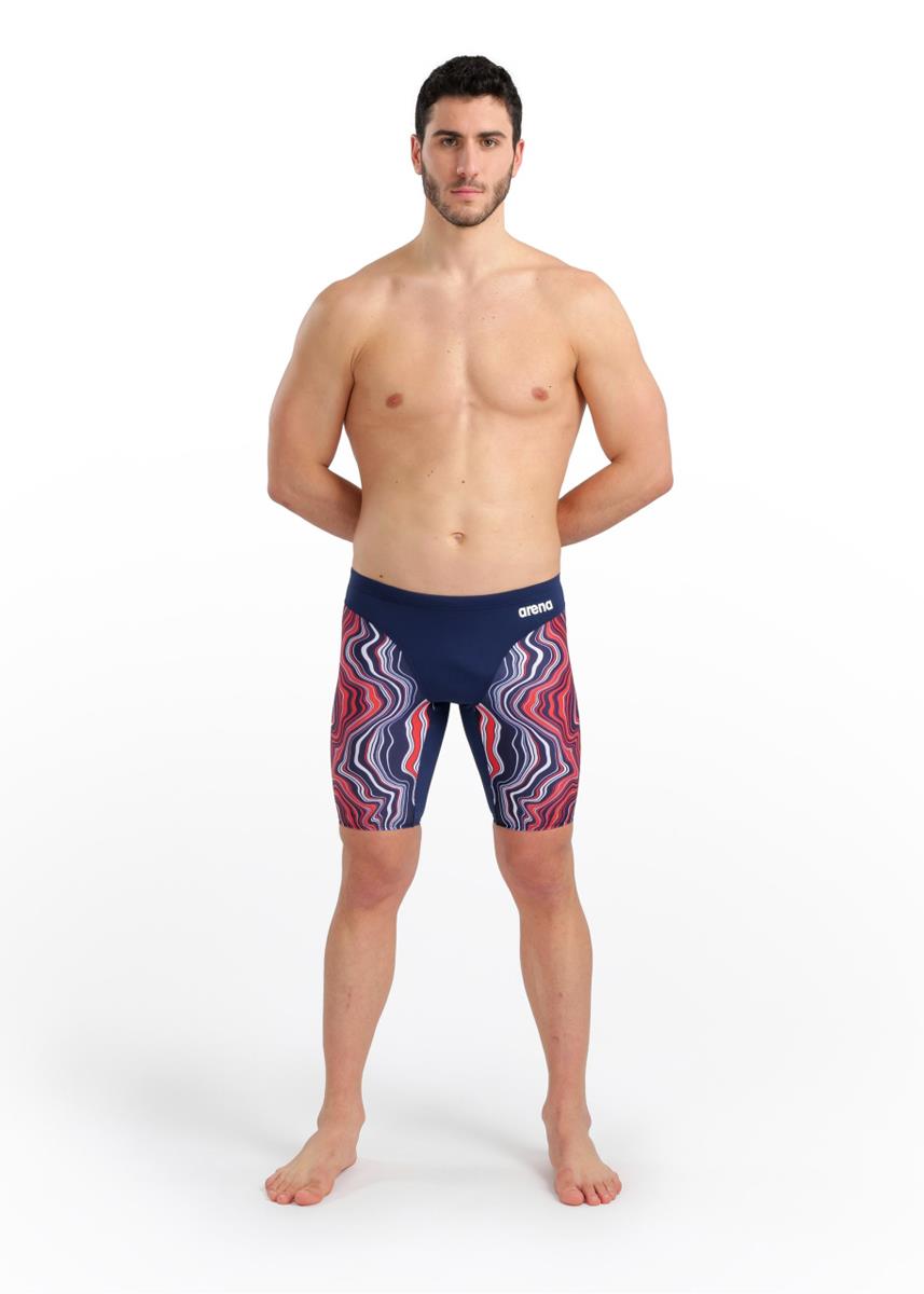Arena Marble Print Jammer - Navy/Red/Multi-568327