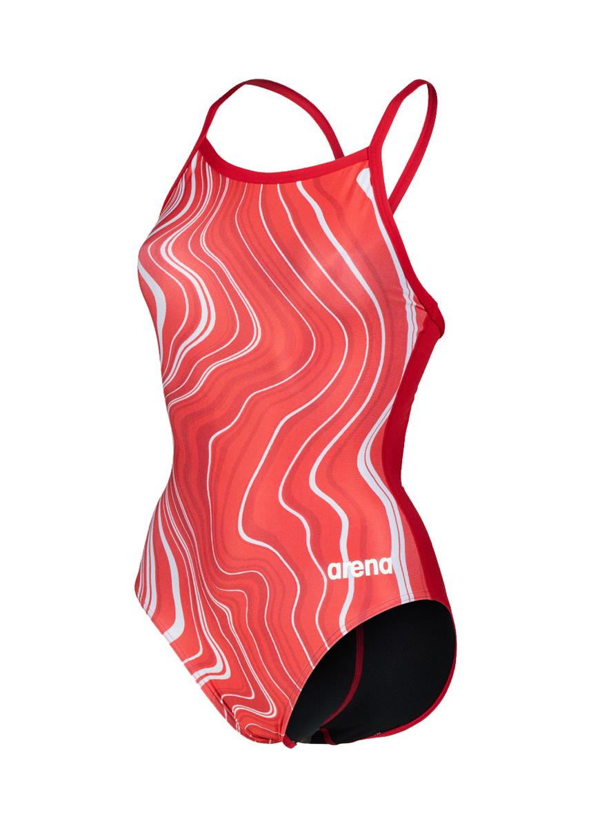 Arena Marbled Lightdrop Back Swimsuit - Red/Multi-568480