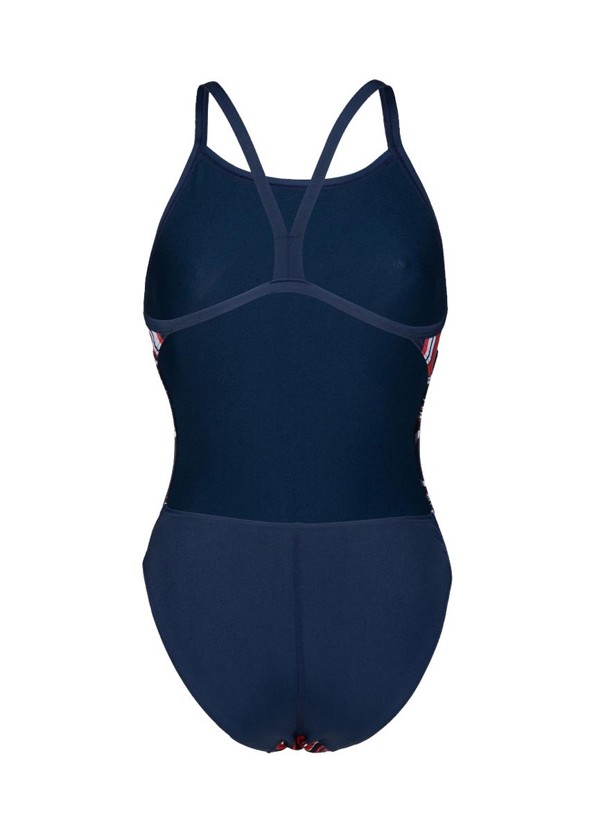 Arena Marbled Challenge Back Swimsuit - Navy/Red/Multi-568447