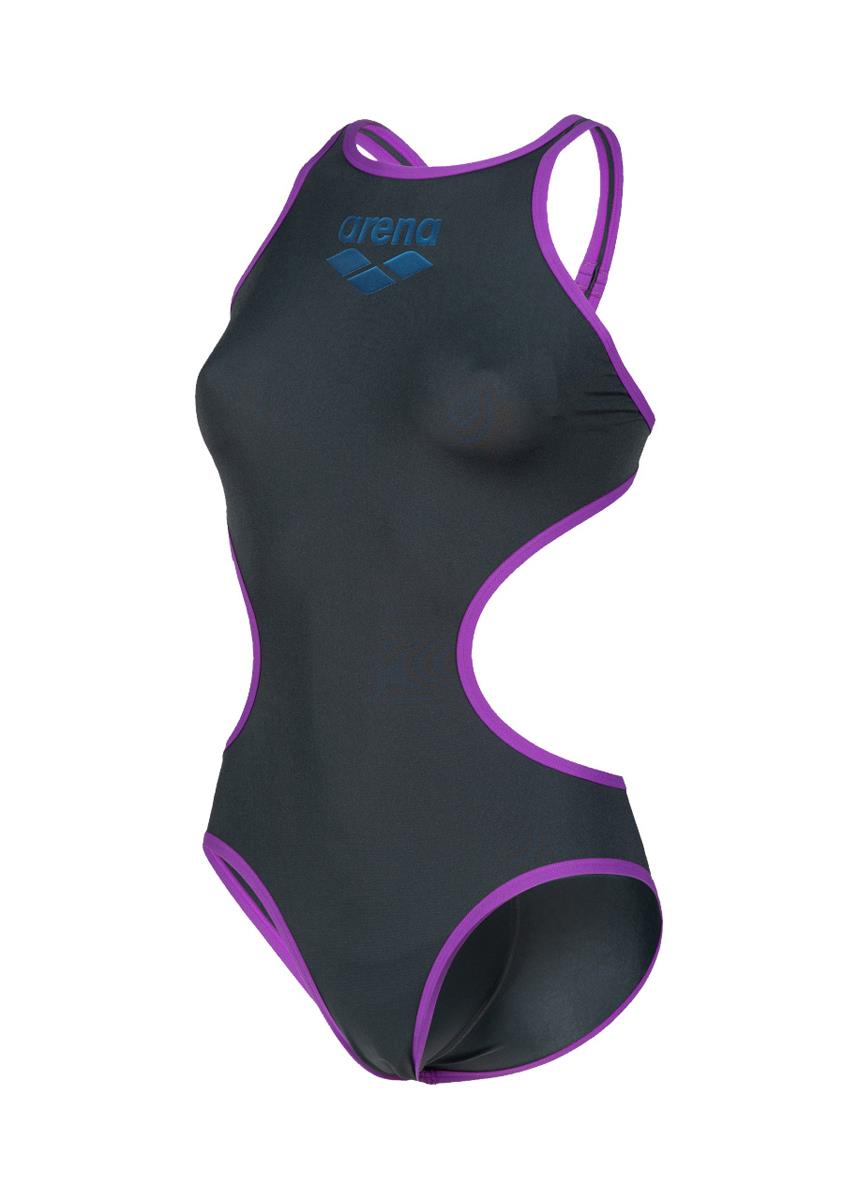 Arena One BigLogo Swimsuit - Asphalt/Purple-568493