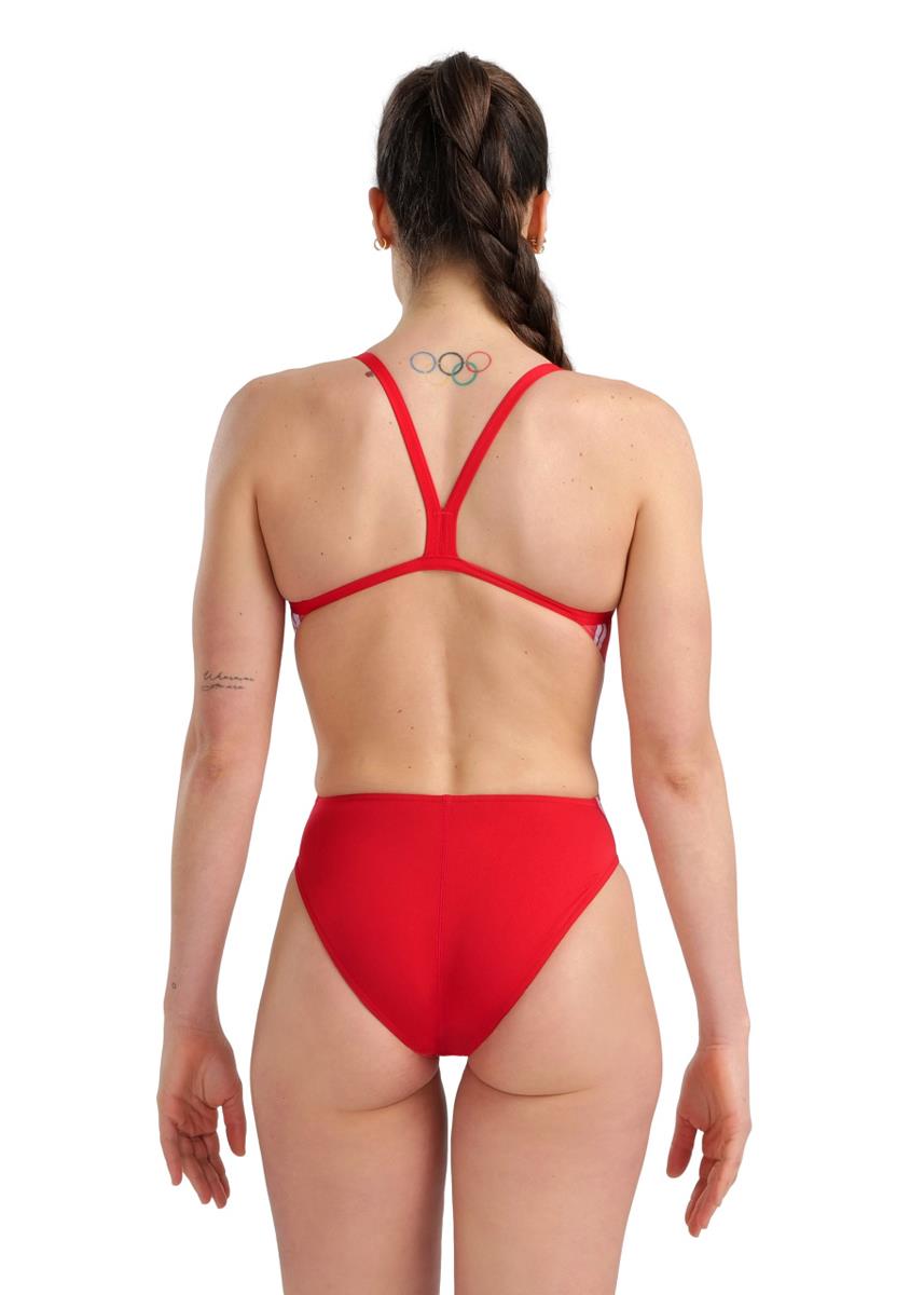 Arena Marbled Challenge Back Swimsuit - Red/Multi-brand
