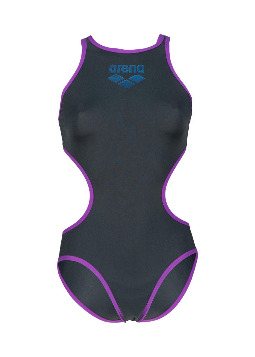 Arena One BigLogo Swimsuit - Asphalt/Purple-568492