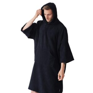 Towel City Adult Poncho - Black-0