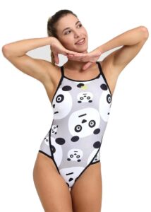 Arena Crazy Panda Superfly Back One Piece - Black/White/Multi