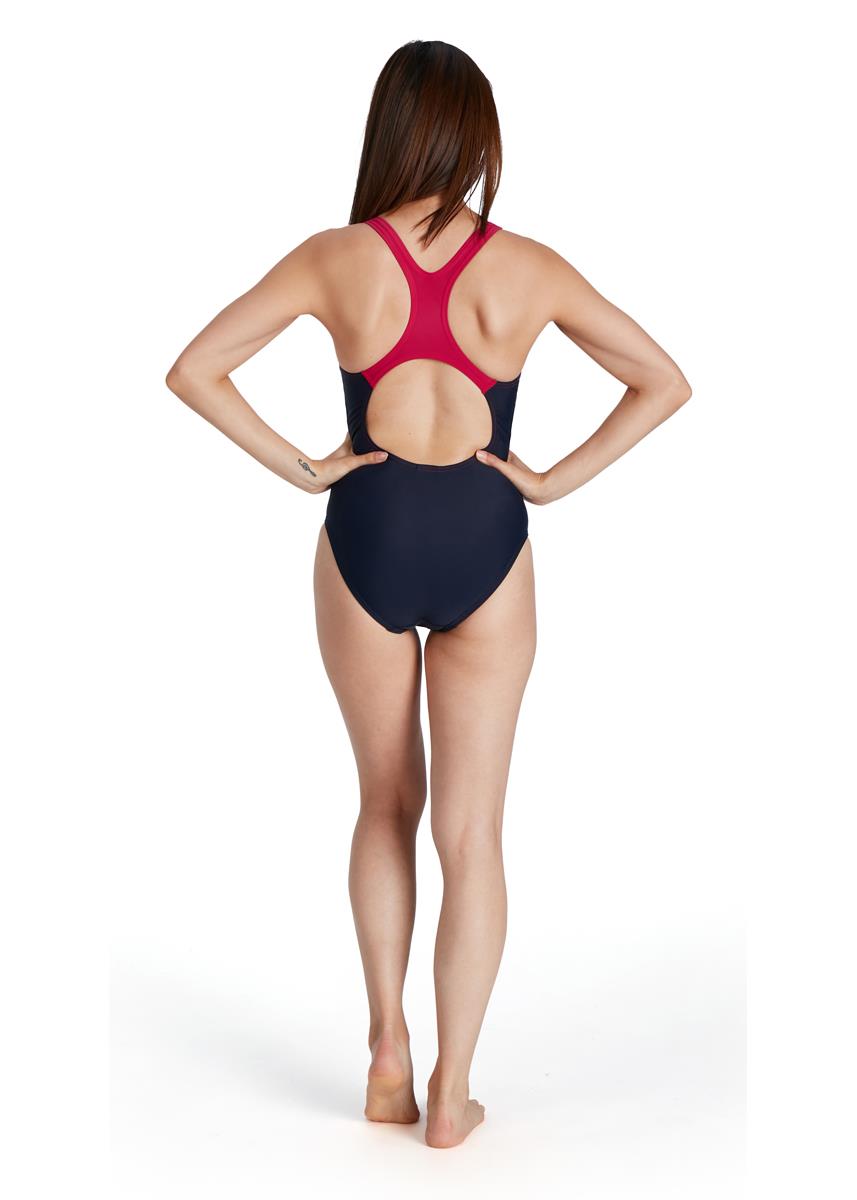 Speedo Womens Medley Logo Medalist Swimsuit - True Navy/ Magenta-569119