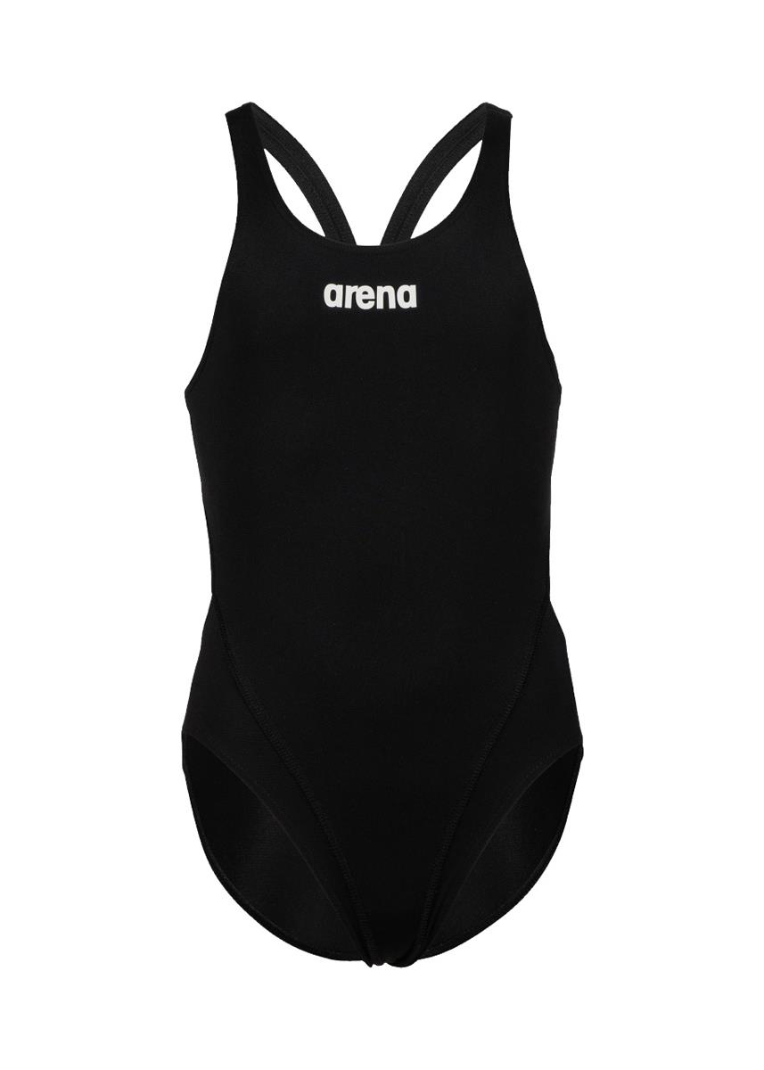 Arena Girl's Team Swim Tech Solid Swimsuit - Black / White-569987