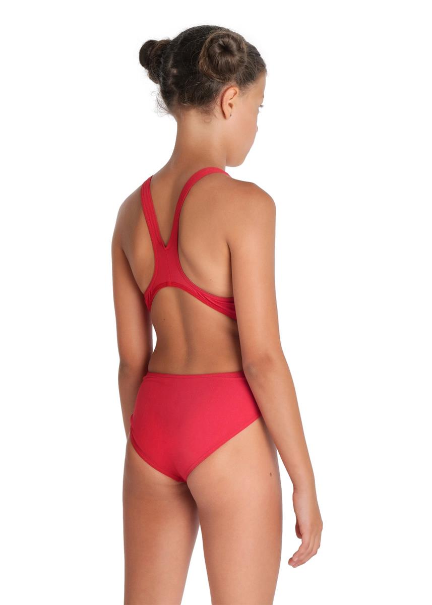 Arena Girl's Team Swim Tech Solid Swimsuit - Red / White-brand