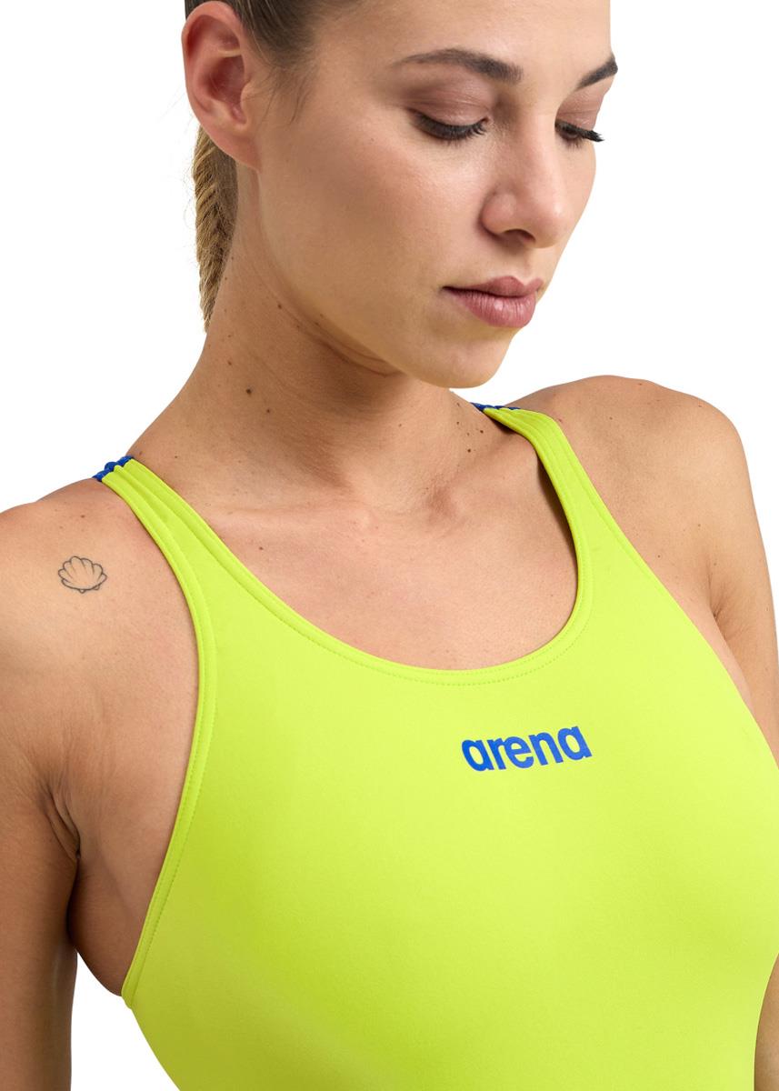Arena Solid Swim Tech Back Swimsuit - Soft Green/Neon Blue-569712