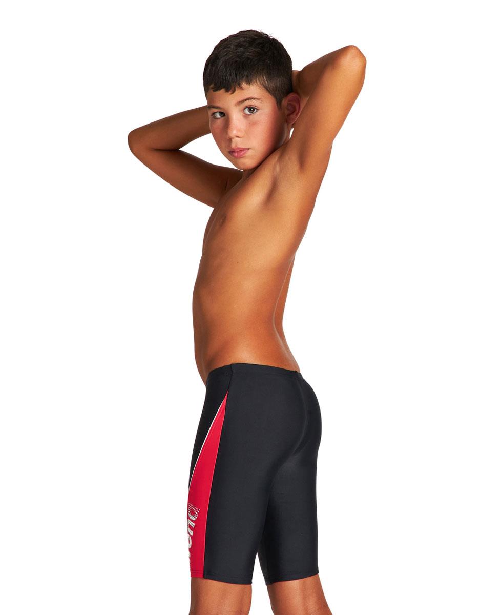 Arena Boy's Thrice Jammer - Black/ Anguria/ White-brand