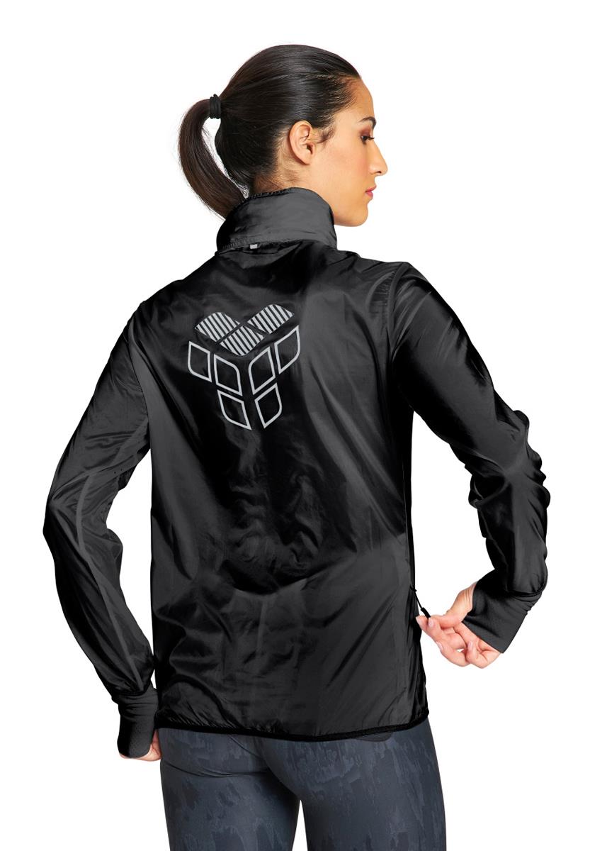Arena Womens Slim Fit Windbreaker - Black/Silver-brand