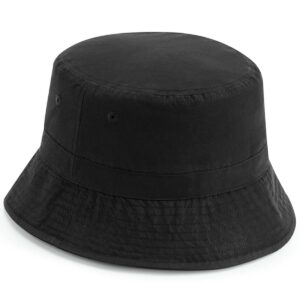 Beechfield Recycled Polyester Bucket Hat - Black-0