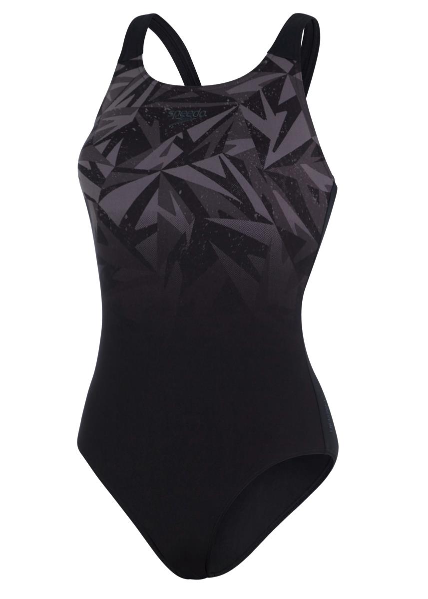Speedo Hyperboom Allover Medalist Swimsuit - Black/ Oxid Grey/ USA Charcoal-569122