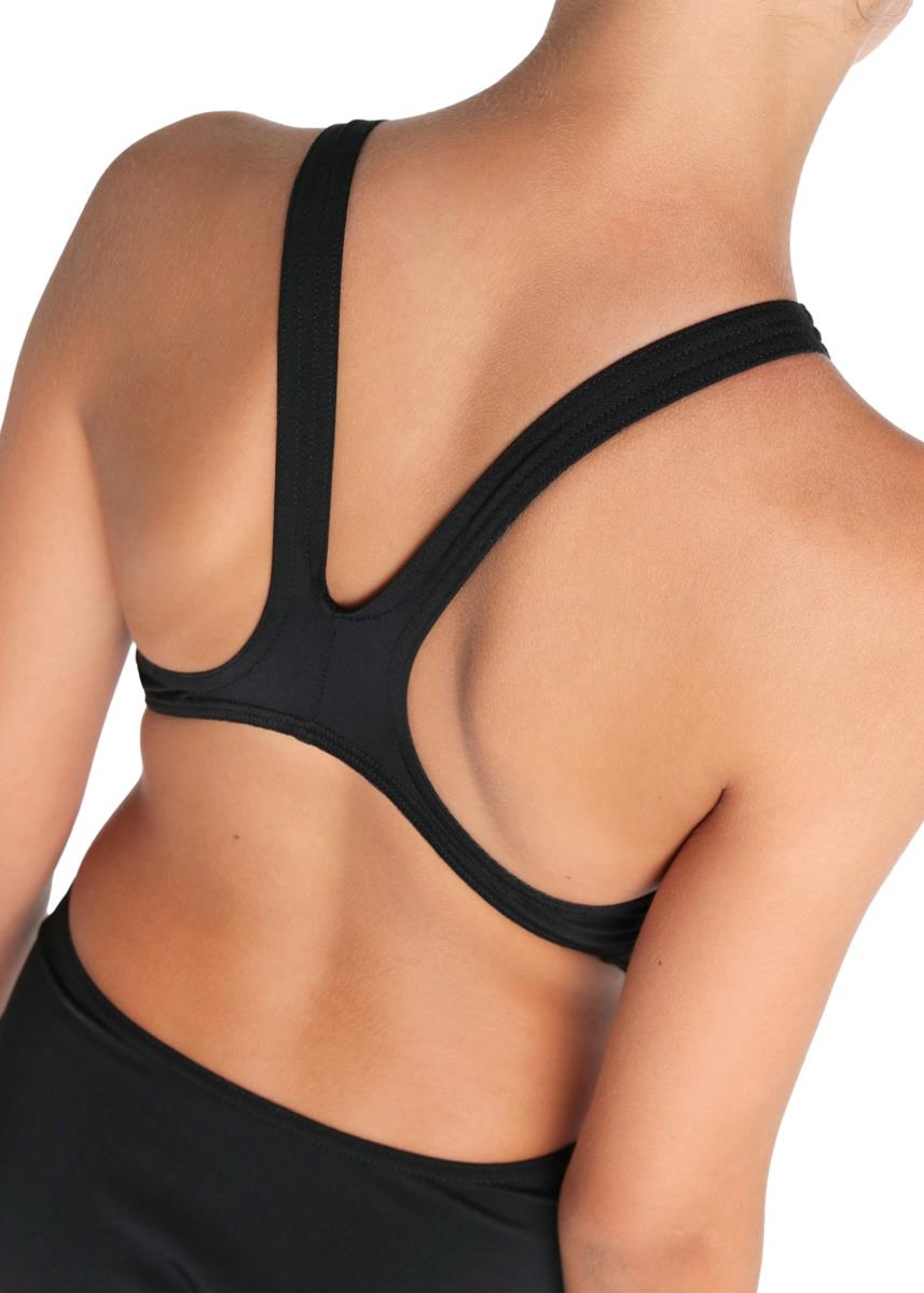 Arena Girl's Team Swim Tech Solid Swimsuit - Black / White-569984