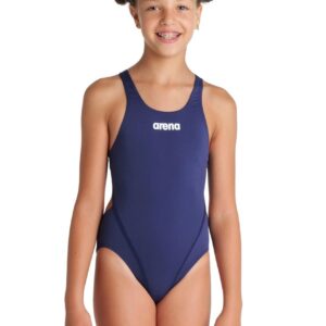 Arena Girl's Team Swim Tech Solid Swimsuit - Navy/White