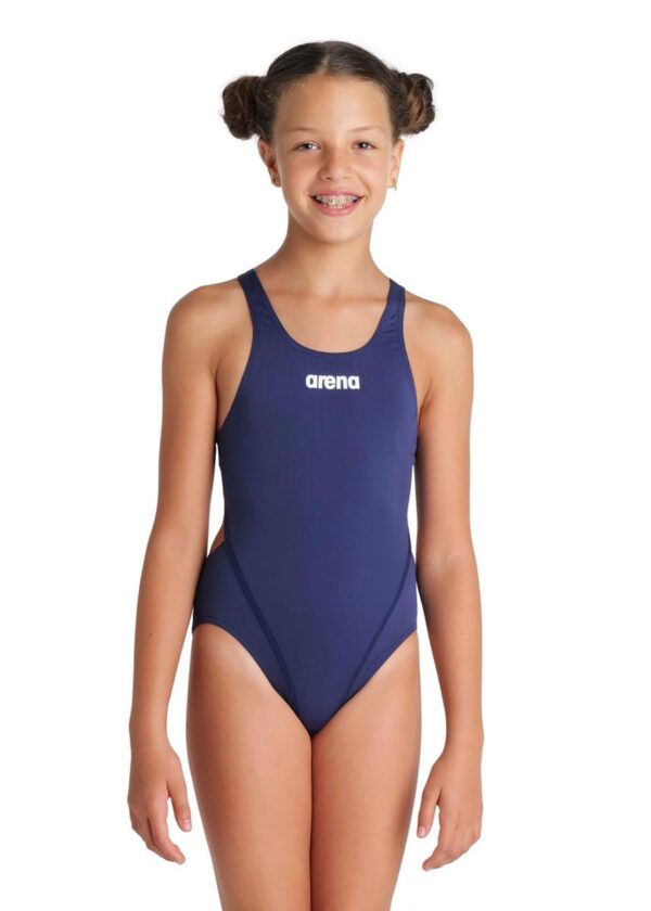 Arena Girl's Team Swim Tech Solid Swimsuit - Navy/White