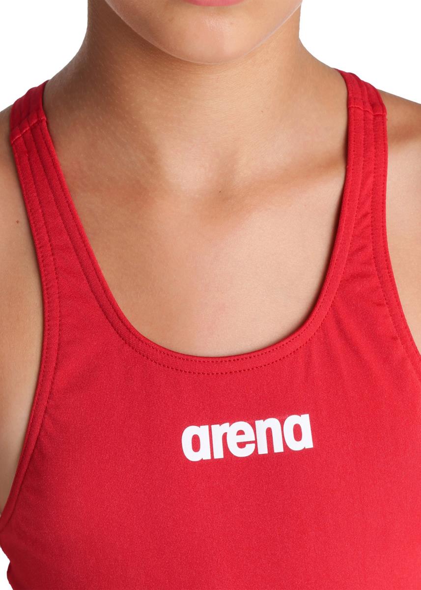 Arena Girl's Team Swim Tech Solid Swimsuit - Red / White-569993
