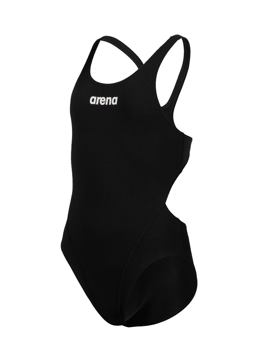 Arena Girl's Team Swim Tech Solid Swimsuit - Black / White-569986