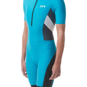 TYR Womens Competitors Speedsuit - Turquoise/Grey/White