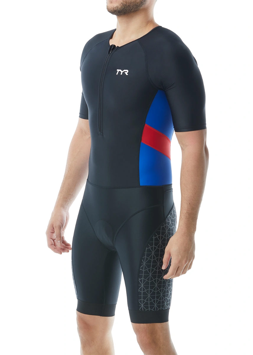 TYR Mens Competitors Speedsuit - Black/Blue/Red