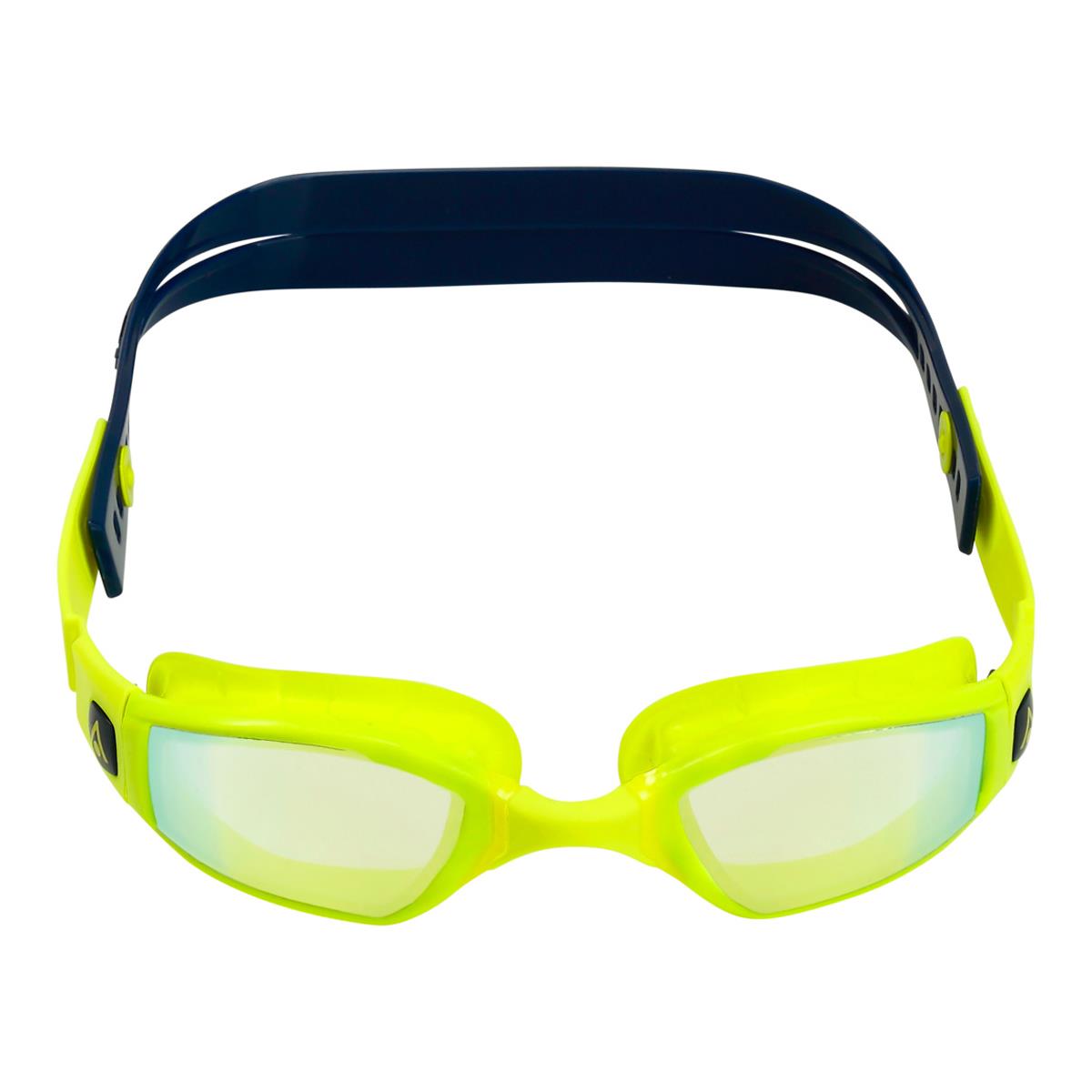 Aqua Sphere Ninja Yellow Titanium Mirrored Goggles - Lightning Wave
