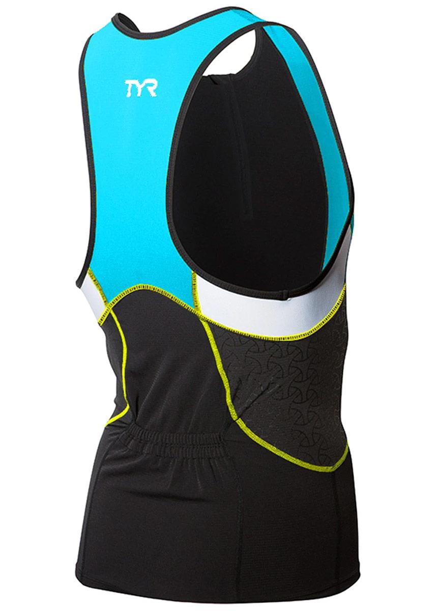 TYR Mens Competitor Tri Singlet - Black/Blue/Yellow-brand