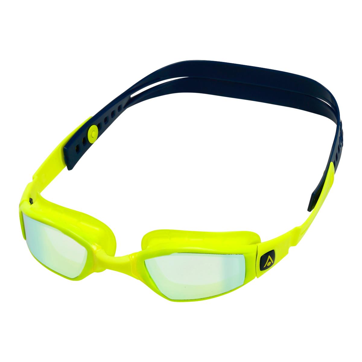 Aqua Sphere Ninja Yellow Titanium Mirrored Goggles - Lightning Wave