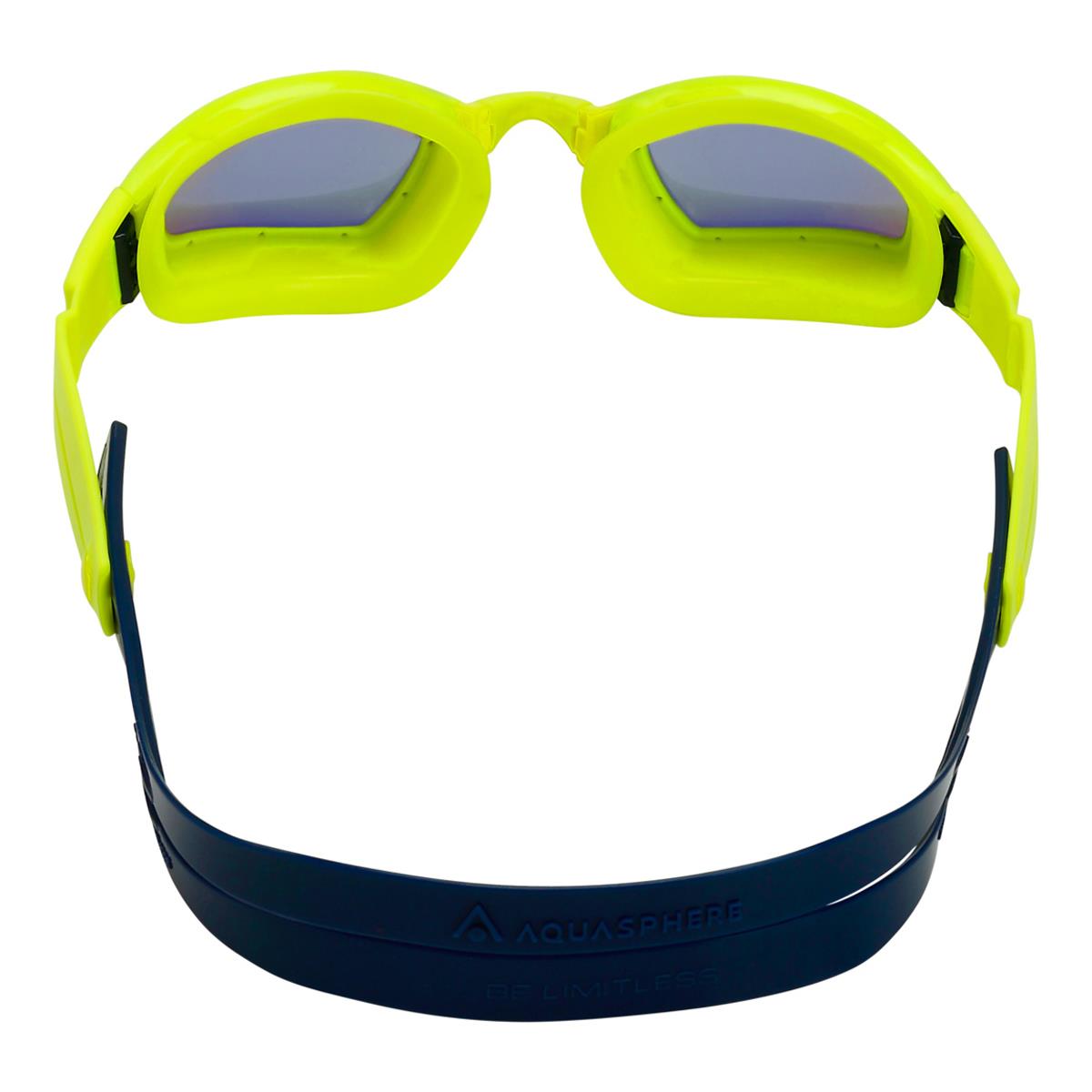 Aqua Sphere Ninja Yellow Titanium Mirrored Goggles - Lightning Wave