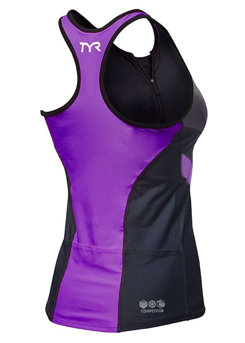 TYR Womens Competitor Tri Singlet - Purple/Black-brand