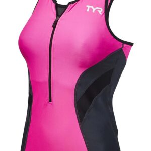 TYR Womens Competitor Tri Singlet - Pink/Grey